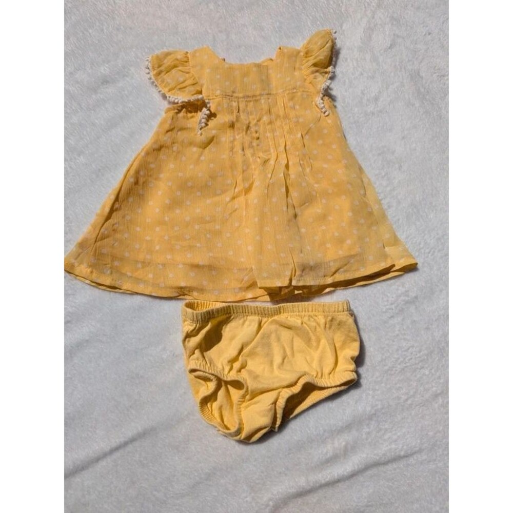 Little Wonders Baby Girl Yellow Polka Dot Dress with Bloomers 0–3 Months